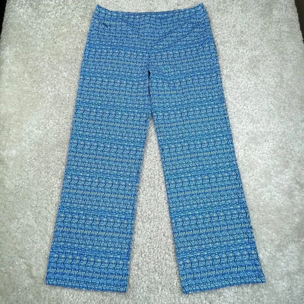 J. McLaughlin Carmel Catalina Pants Stretchy Blue Geometric Print